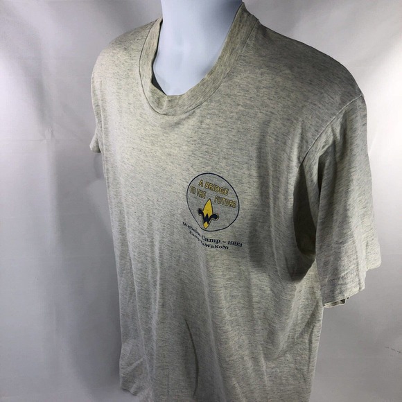 VTG WEBELOS CAMP 1993 TAWAKONI SINGLE STITCH USA MADE SHIRT 90s DISCOLORED TEE L - Picture 6 of 12